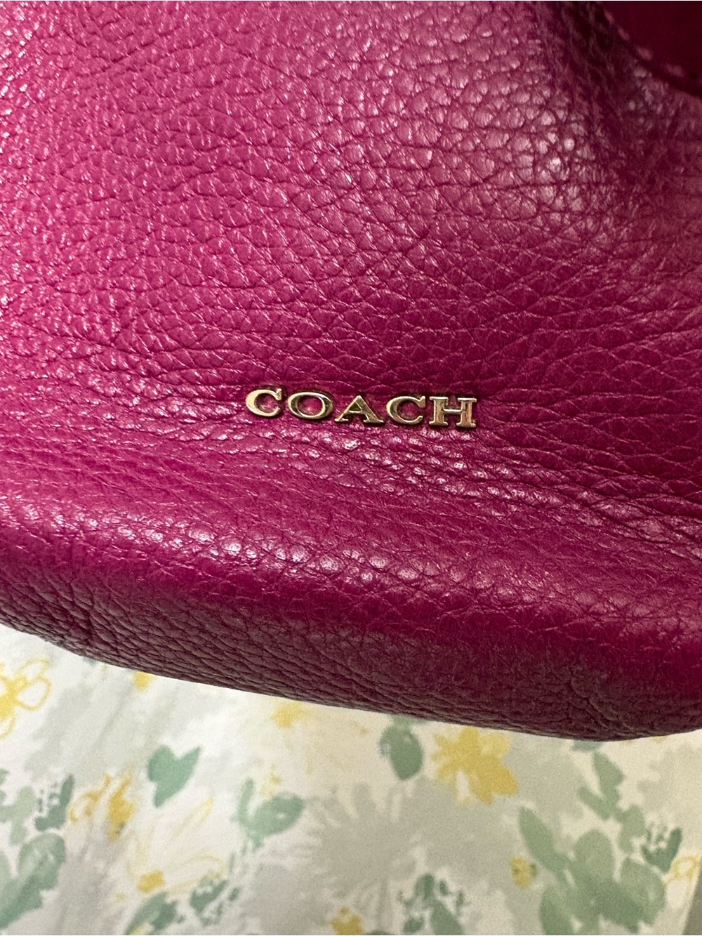 COACH Madison Phoebe Tumbled Hot Pink Leather 3 Section Shoulder Bag VINTAGE - Picture 8 of 15